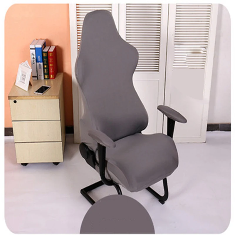 Чехлы для игровых стульев, чехлы для офисных стульев из спандекса для компьютерных стульев, эластичные чехлы для стульев, Декоративные Чехлы для дома - Цвет: Gray