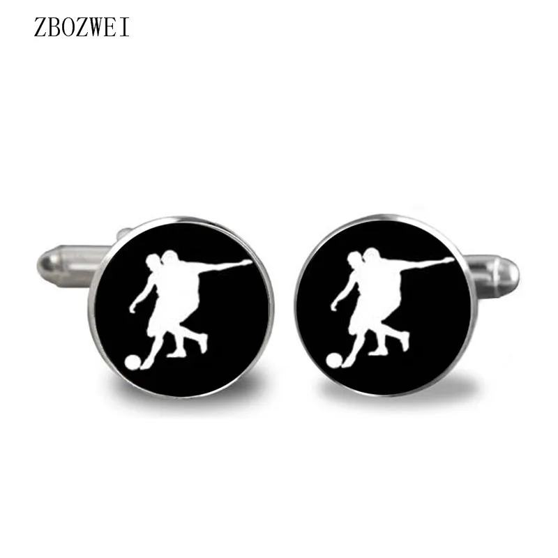 New 20mm Hockey Cufflinks Sports Games Cufflinks Silver Glass Photo