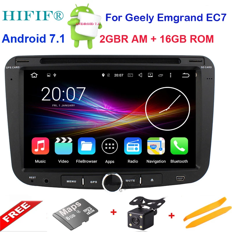 

2G RAM+16G ROM Android 7.12 Car DVD Multimedia Player For Geely Emgrand EC7 GPS RDS BT Maps Stereo Head Unit