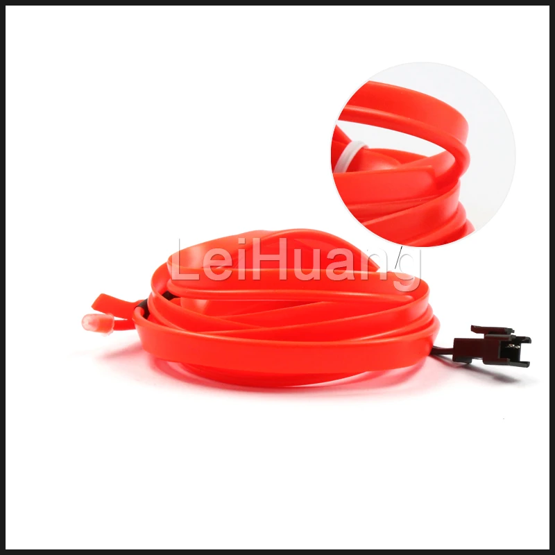 Us 3 64 2m Flexible Auto Car Interior Led El Wire Rope Tube Line Red Neon Light Glow Salon Flat Strip Pathway Lighting 12v In Car Light Assembly