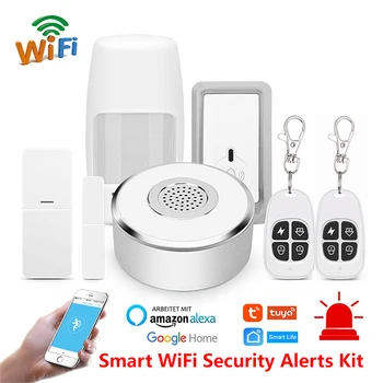 

Tuya smart home WiFi Security Alarm Kit gateway Hub Door Window Sensor PIR Detector Automation Home Security System Alexa Google