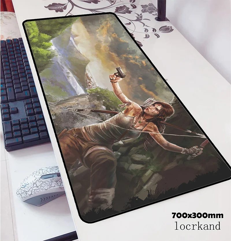 

tomb raider mousepad 700x300x3mm Customized Computer mouse mat gamer gamepad pc present gaming mousemat desk pad office padmouse