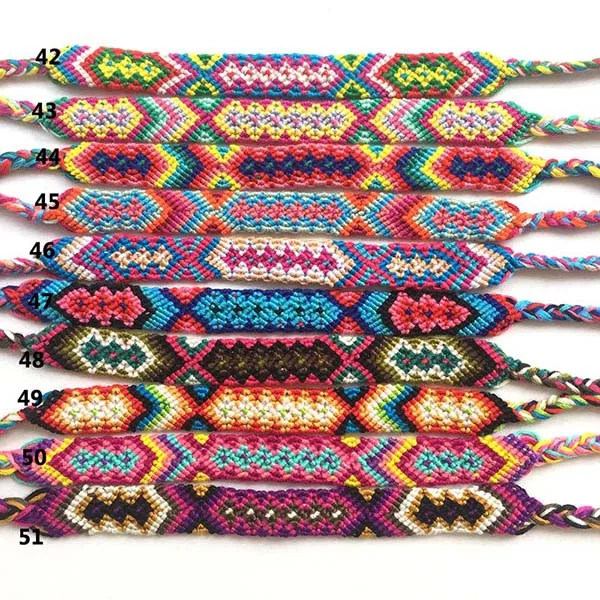 10 шт./лот, этнический браслет ручной работы в Непале, летние пляжные плетеные хлопковые плетеные браслеты дружбы для женщин и мужчин - Окраска металла: 5