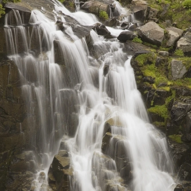 Waterfall Flowing Over Rocks; Washington Usa Poster Print (24 x 38)