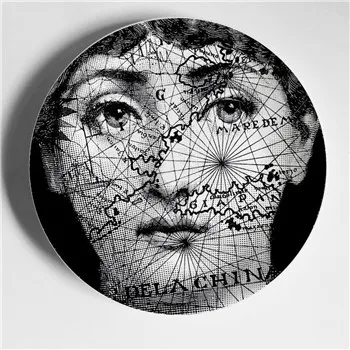 Rosenthal Piero fornasetti тарелки Стиль 8 дюймов дома Настенная Декорация плиты бар отеля справочная информация иллюстрации посуды оптом - Цвет: 6