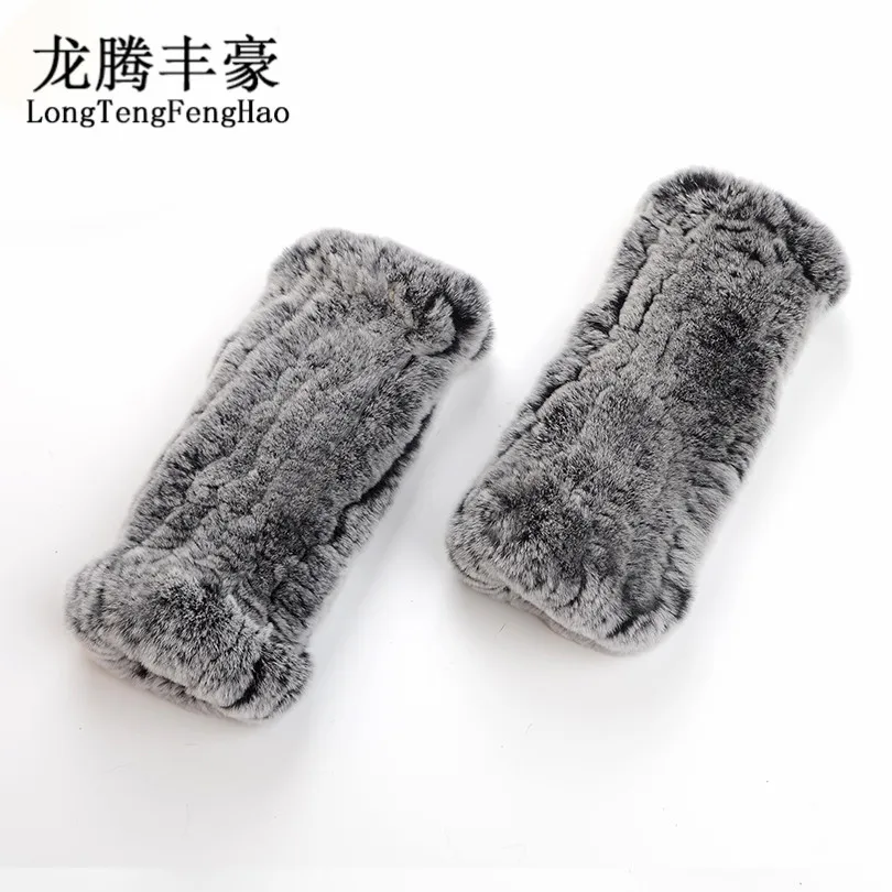 2017 Real rabbit Fur Gloves Knitted Women Mittens Fashion Winter Gloves Real Fur Warm Gloves 8 Colors 100% genuine fur Mittens
