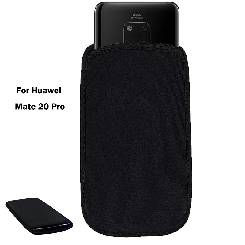 

Soft Flexible Neoprene Protective Black Pouch For Huawei Mate 20 Pro Elastic Sleeves universal bag Case
