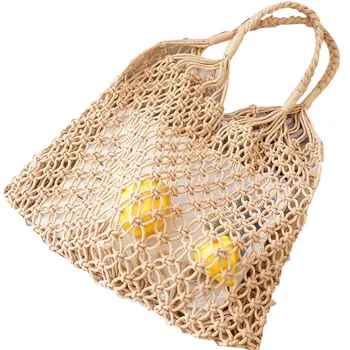 

Hot Fashion Women Fishing Net Woven Hand Storage Bag Woven Irregular Handbag Summer Beach Bags