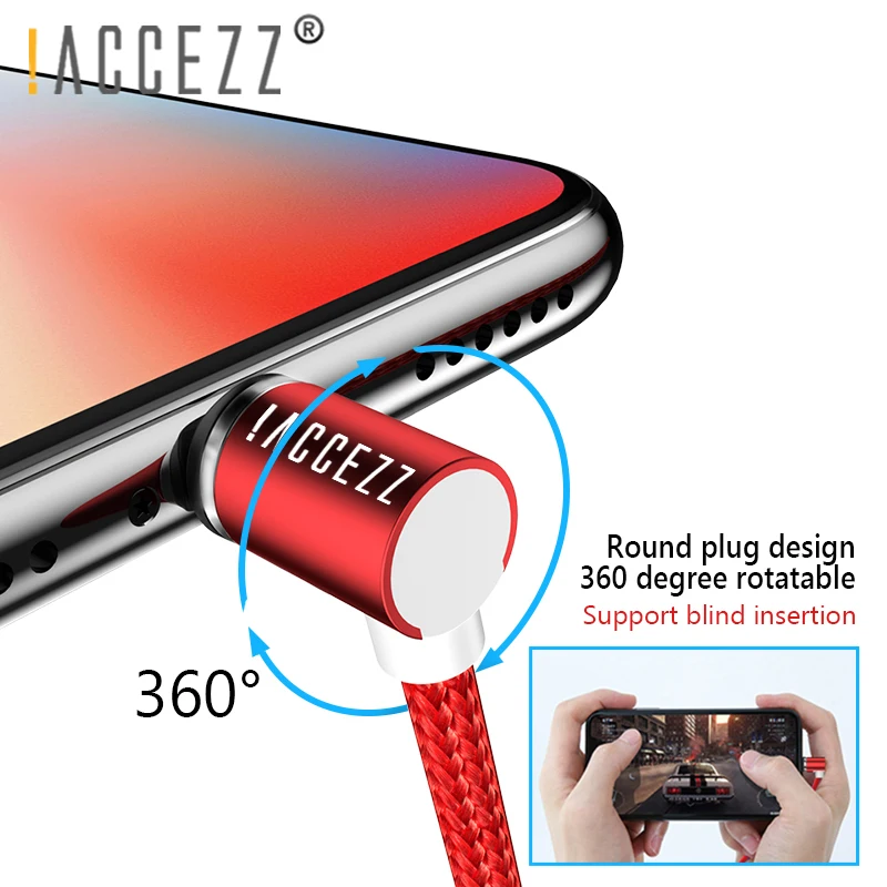 ! Магнитный usb кабель ACCEZZ для зарядки IPhone X XR XS Max магнитные кабели IOS 10 11 12 8 7 6 S SE