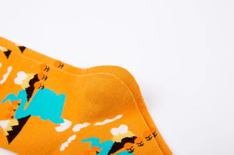 Прилив бренд мужские Веселые носки высококачественного хлопка красочные веселые Носки Улица прилив скейтборд носок цветной рисунок