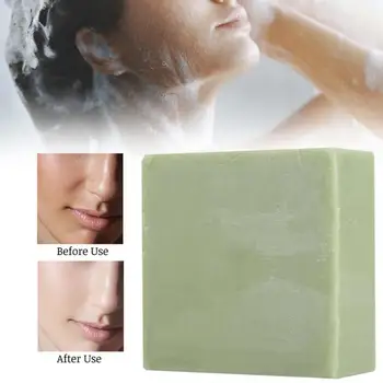 

100g Green Clay Handmade Soap Gentle Cleansing Moisturizing Face Care Soap effectively remove dirt and grease in pores