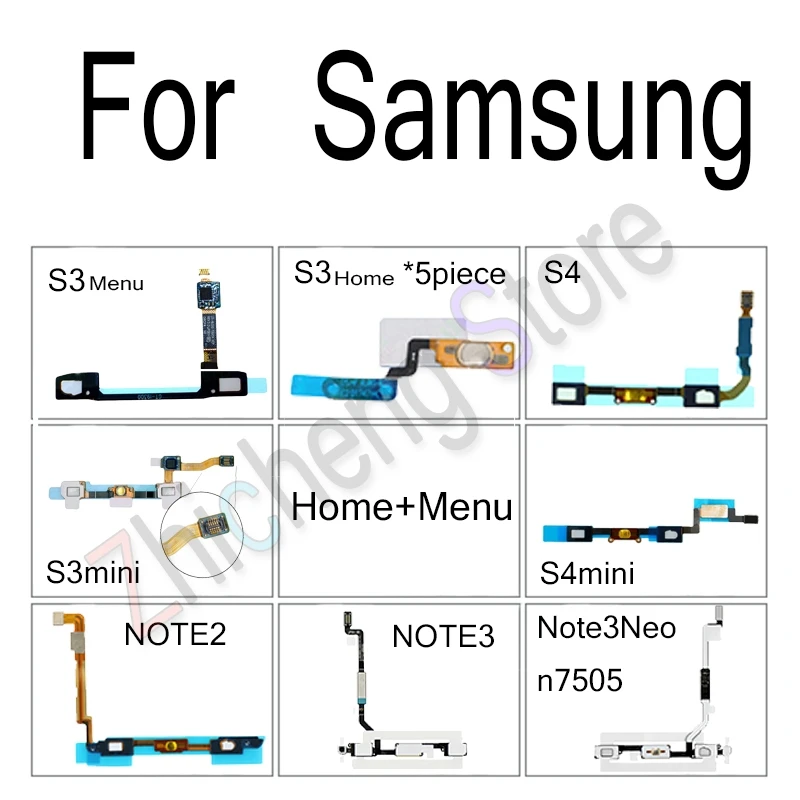 Для Samsung Galaxy S3 S4 Note 2 3 Neo mini i9300 i9500 Кнопка заднего меню для мобильного телефона Flex