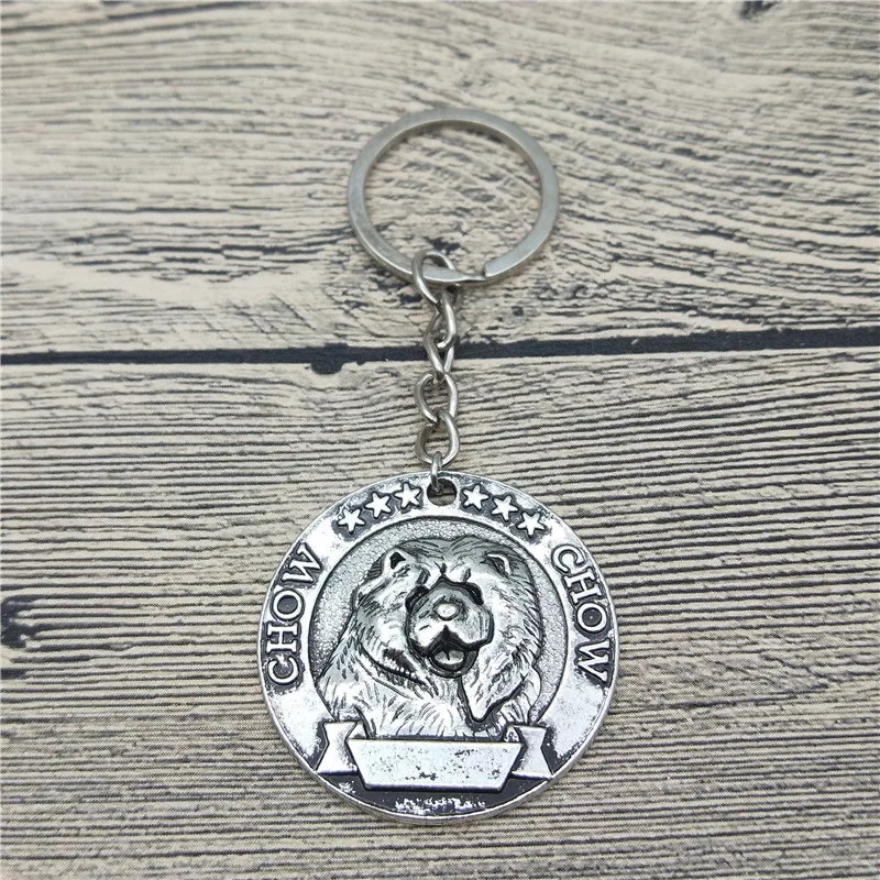 

New Trendy Retro Chow Chow Key Chains Fashion Pet Dog Jewellery Chow Chow Car Keychain Bag Keyring For Women Men