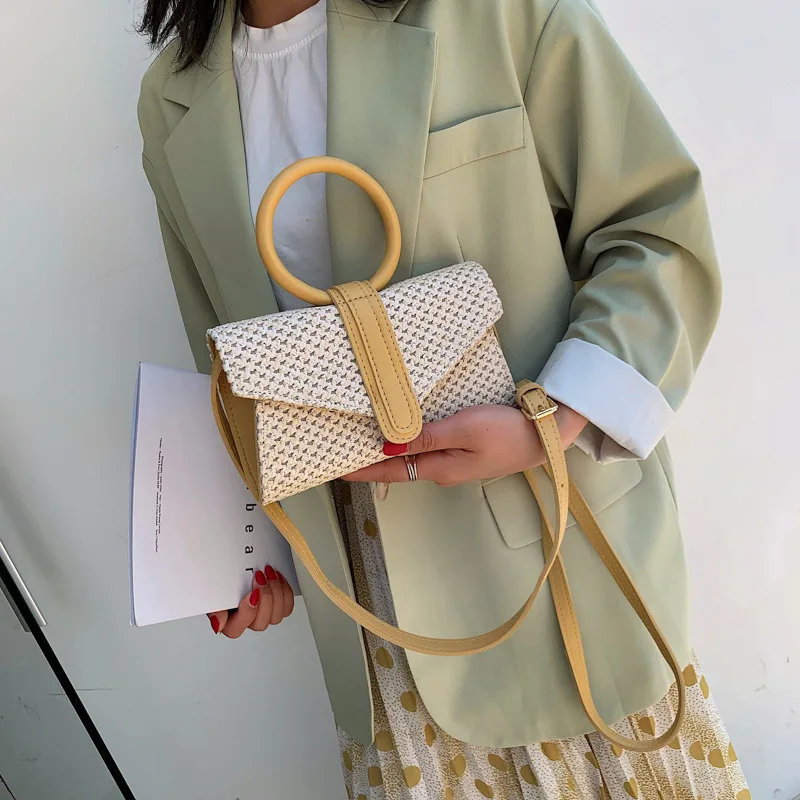 

Female Crossbody Tote Bags For Women 2019 Quality Straw Luxury Handbags Designer Sac A Main Ladies Straw Shoulder Messenger Bag