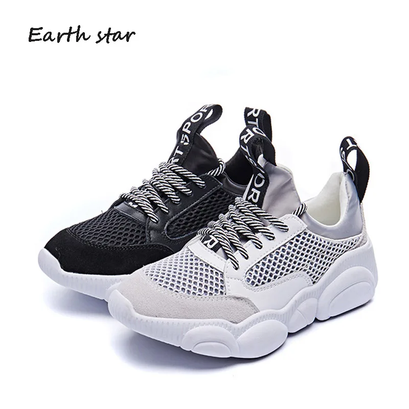 

Casual White Shoes Women Sneakers Platform zapatos de mujer Fashion Brand chaussures femme Spring New Ladies footware Mesh Black