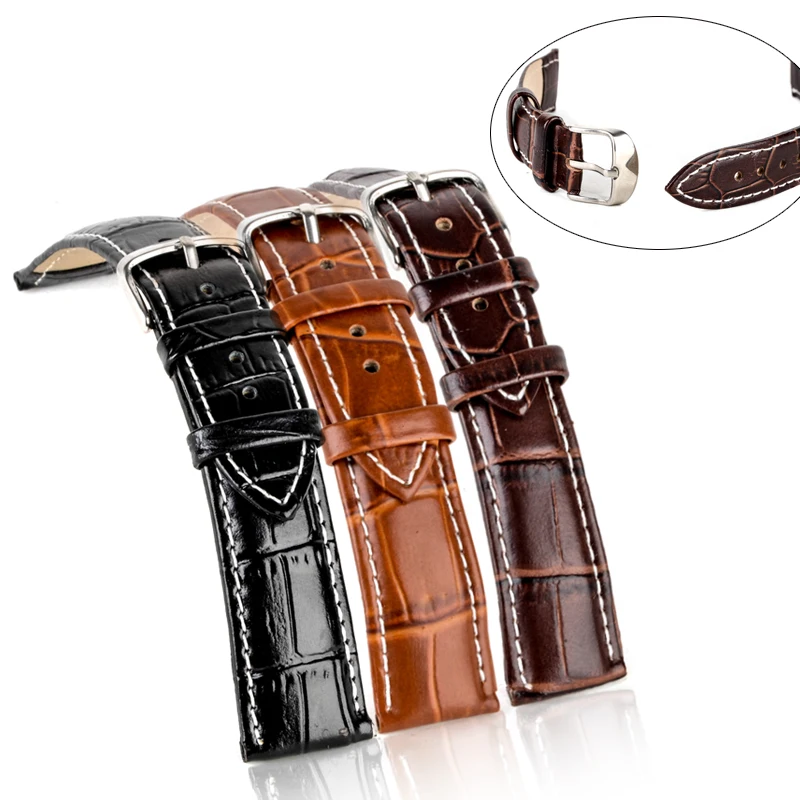 

Watch Band Genuine Leather straps 12mm 18mm 20mm 14mm 16mm 19mm 22mm watch accessories men Women Brown colors Watchbands