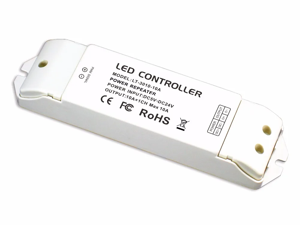 

LT-3010-10A; LED CV Power Repeater;DC12-24V input;10A*1CH Max. 10A output