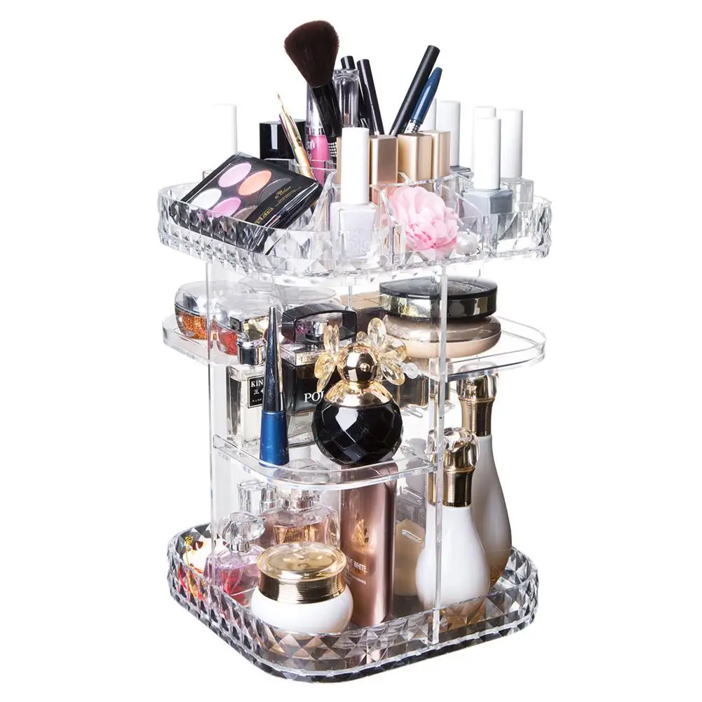 

NEW Fashion 360-degree Rotating Makeup Organizer Box Brush Holder Jewelry Organizer Case Jewelry Makeup Cosmetic Storage Box 40