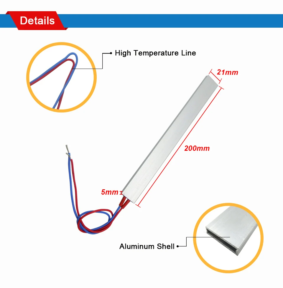 LJXH 200x21x5 мм постоянный Температура PTC Нагревательный элемент AC220V 170/200/220/250 градусов термостат Алюминий нагревательная плита оболочки