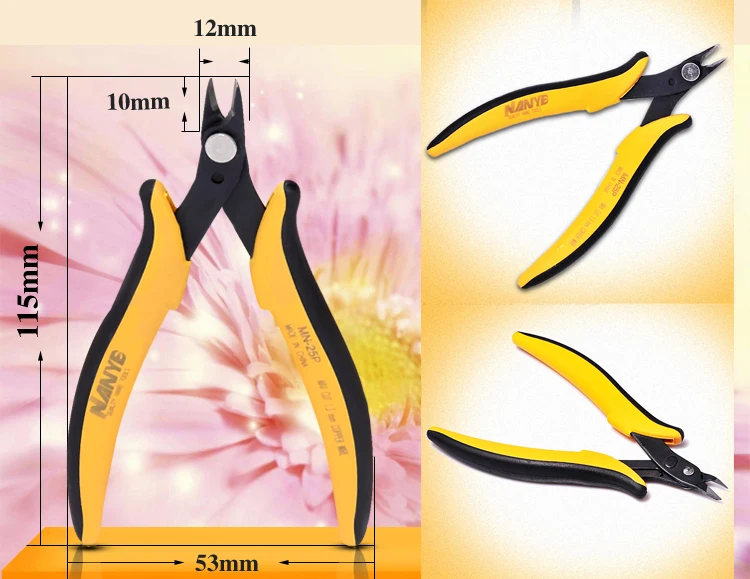 MN-25P DIY Electrical Cable Wire Stripper Cutters Cutting Side Snips Flush Nose long Pliers Jewelry Making Hand Tool free shipi