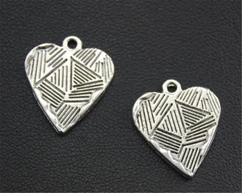

10pcs Antique Sliver Heart With Scratch Charm Fit Bracelets Necklance DIY Metal Jewelry Making A1694