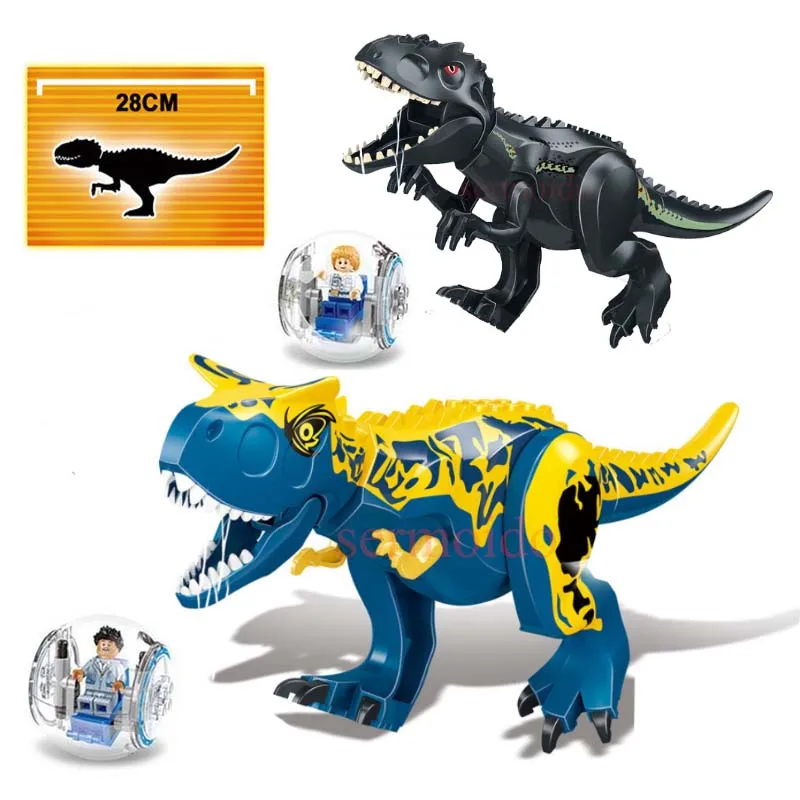 Legoing Jurassic World Dinosaurs Tyrannosaurus Rex Pterosauria Triceratops Building Blocks Toys For Children Legoings Dinosaur