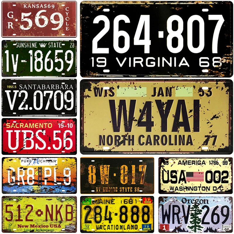 Американский 2 номер металлический номерной знак для автомобиля табличка