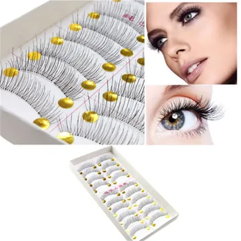 

100Pairs Makeup Handmade Natural Long False Eyelashes Eye Lashes Bushed Black New