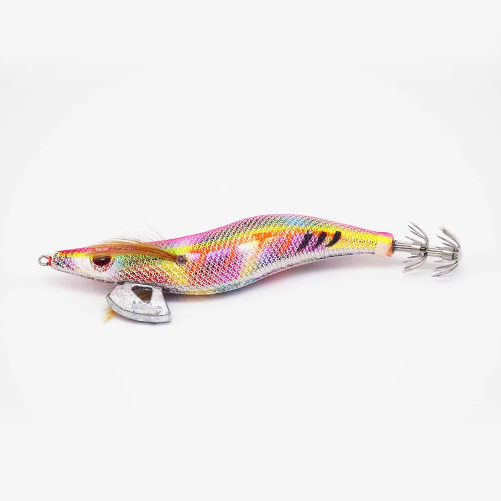 Segnuelos de Pesca baratos SW plomo Sinker calamar gancho Jigs pulpo Cuttlefish camarones cebos 3D ojos segnuelos luminosos - Цвет: Бургундия