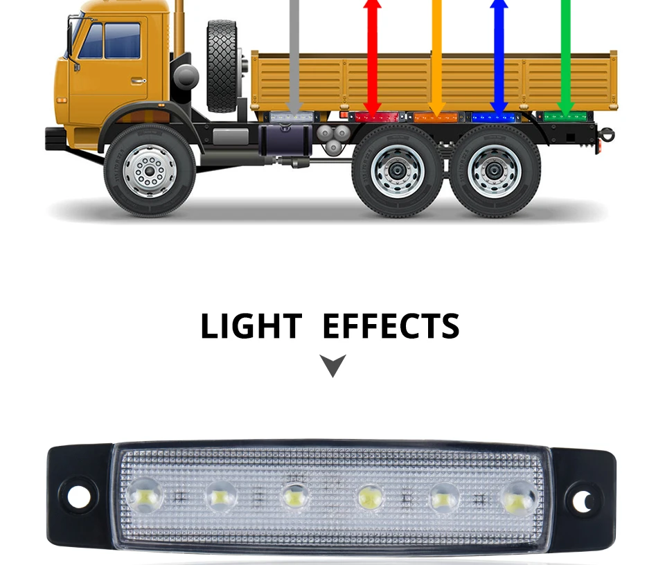 Aceersun LED Red White Blue Amber Clearence Car Truck Bus Lorry Trailer Side Marker Indicators Light Lamp 24V 12V Warning Light (5)