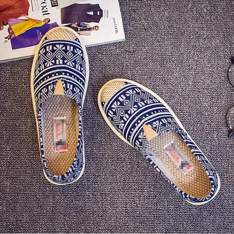 Mixed Colors Spring Summer Loafers Women Slip On Flat With Casual Canvas Shoes Designers Lazy Flats Shoes Woman Pregnant