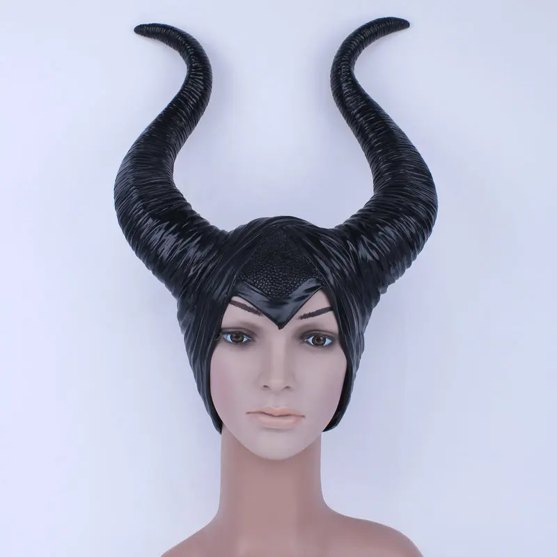 

Maleficent Hallowmas latex head horn Marlene Phillip dark witch curse black horn cap
