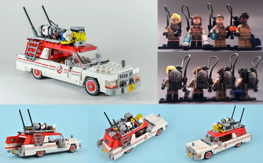 

New Genuine The Ghostbusters Ecto-1&2 fit legoings Ghostbusters movie figures Building Block Bricks diy Toy 75828 gift kid