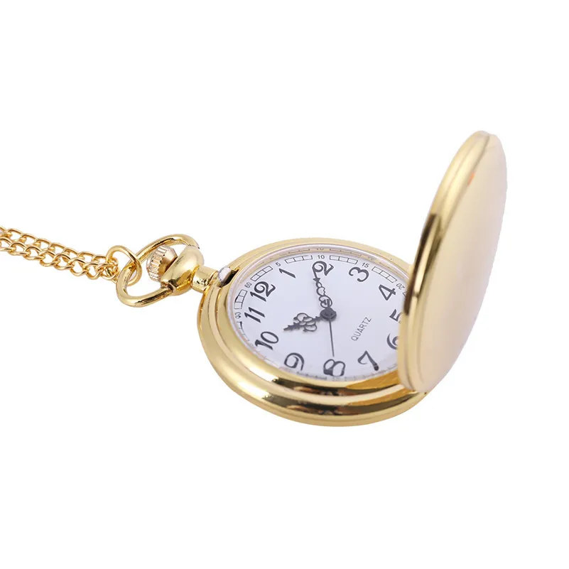 Модные женские и мужские карманные часы, классические большие золотые кварцевые карманные часы, роскошные двухсторонние часы унисекс с ожерельем, часы для медсестер/C
