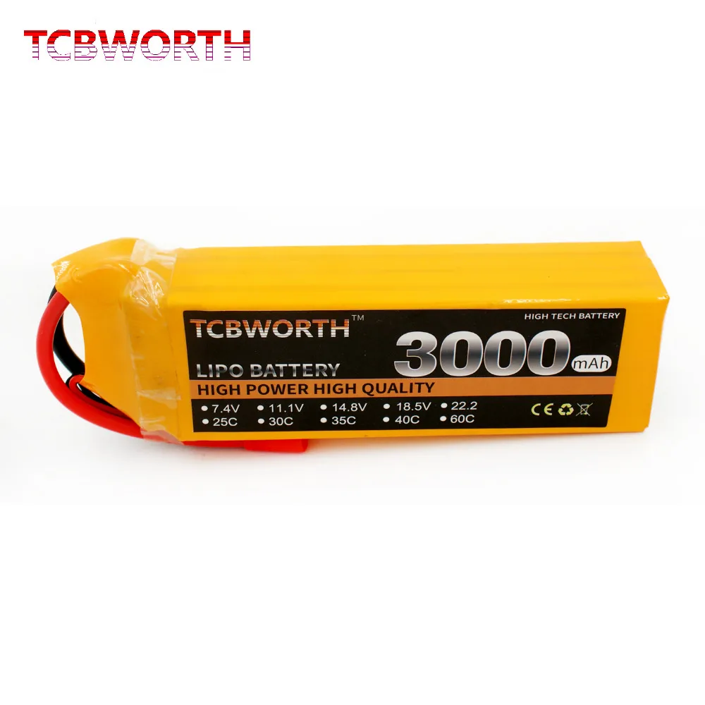 

TCBWORTH RC LiPo battery 14.8V 3000mAh 60C Max 120C 4S For RC Airplane Quadrotor Drone Truck AKKU Toys Battery LiPo 14.8V