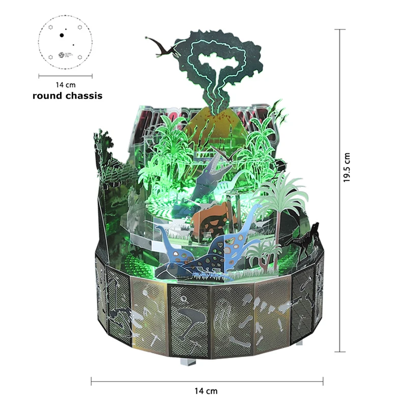 Динозавр Парк тема DIY 3D металлическая головоломка музыкальная шкатулка классические ремесла Заводной домашний декор музыкальная шкатулка Рождественский подарок на день рождения