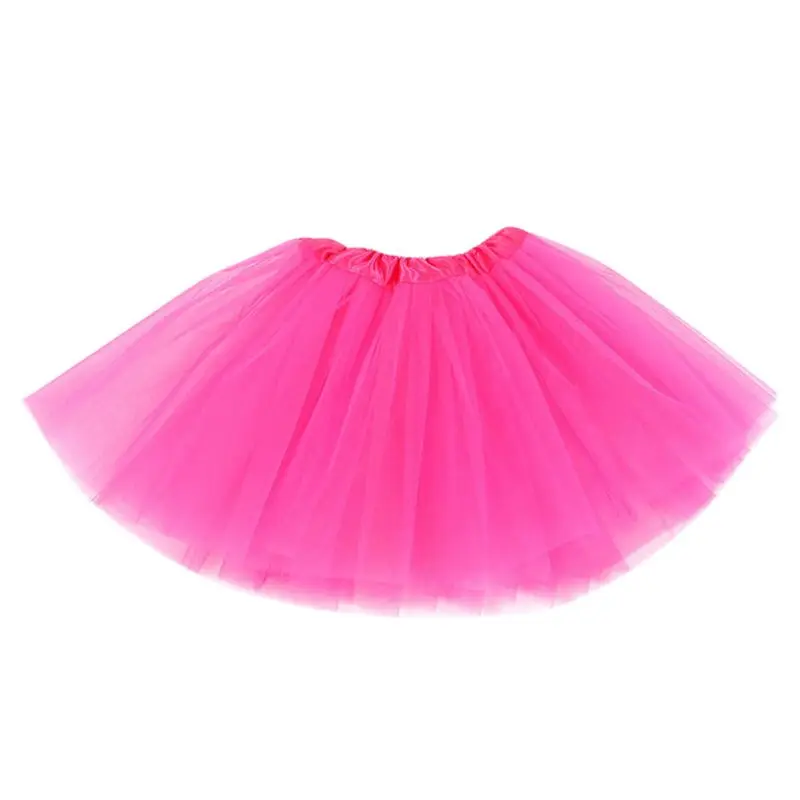 hot pink Новая детская трехслойная балетная танцевальная юбка-пачка для девочек Классические однотонные плиссированные мини-юбки эластичная юбка-пачка для вечеринки - Цвет: hot pink