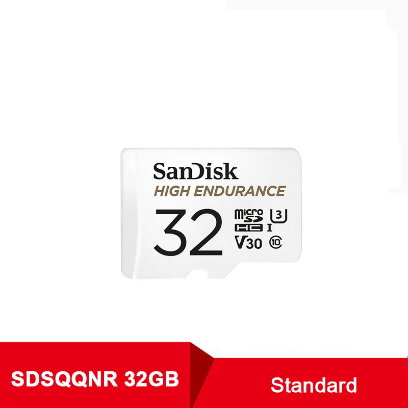 SanDisk карта памяти MicroSD карта памяти высокая выносливость MicroSD 32 Гб 64 Гб 128 ГБ до 100 м/с TF карта C10 U3 V30 Cartao De Memoria флешка - Емкость: SQQNR-32GB-Standard