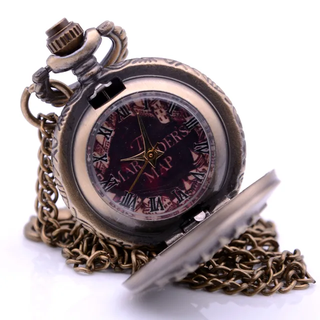 Antique Small Size Harry Potter The Marauder's Map Mens Boys Quartz Pocket Watch Antique Small Size Harry Potter The Marauder's Map Mens Boys Quartz Pocket Watch