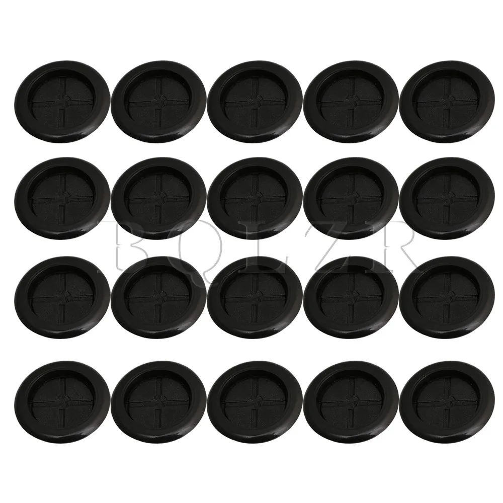 

20x BQLZR 40mm Black Round Shape Single Side Closed Blank Rubber Wiring Wire Grommets Gaskets Protector Ring Home Improvement