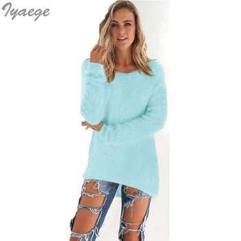 

Women Pullover Knitted Sweater For Ladies Jumper O-Neck Pullovers Casual Round Neck Long Sleeve 2018 Women's Sexy Pull Femme Q