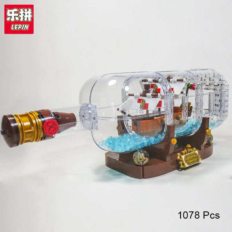 

16051 Ideas Ship in A Bottle Set Movie Series Educational New Toy Building Blocks Brick Compatible With 21313 Gifts