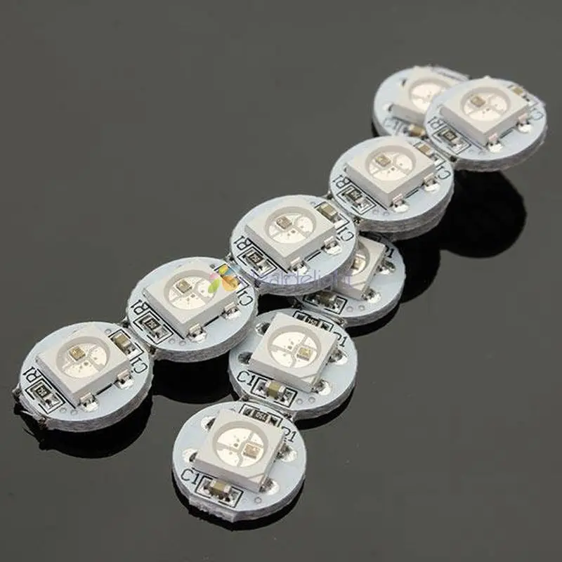 100 шт. 5 в WS2812B 5050 SMD RGB светодиодный чип Встроенный WS2811 IC адресуемый с мини печатной платой(10 мм* 3 мм) радиатор