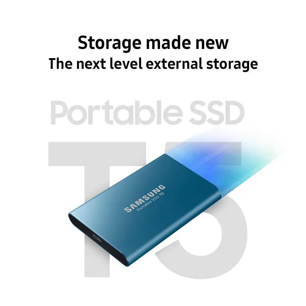 SAMSUNG T5 портативный SSD 500GB USB3.1 Gen2 и обратно совместимый для ПК Внешний твердотельный HDD MU-PA500B/CN