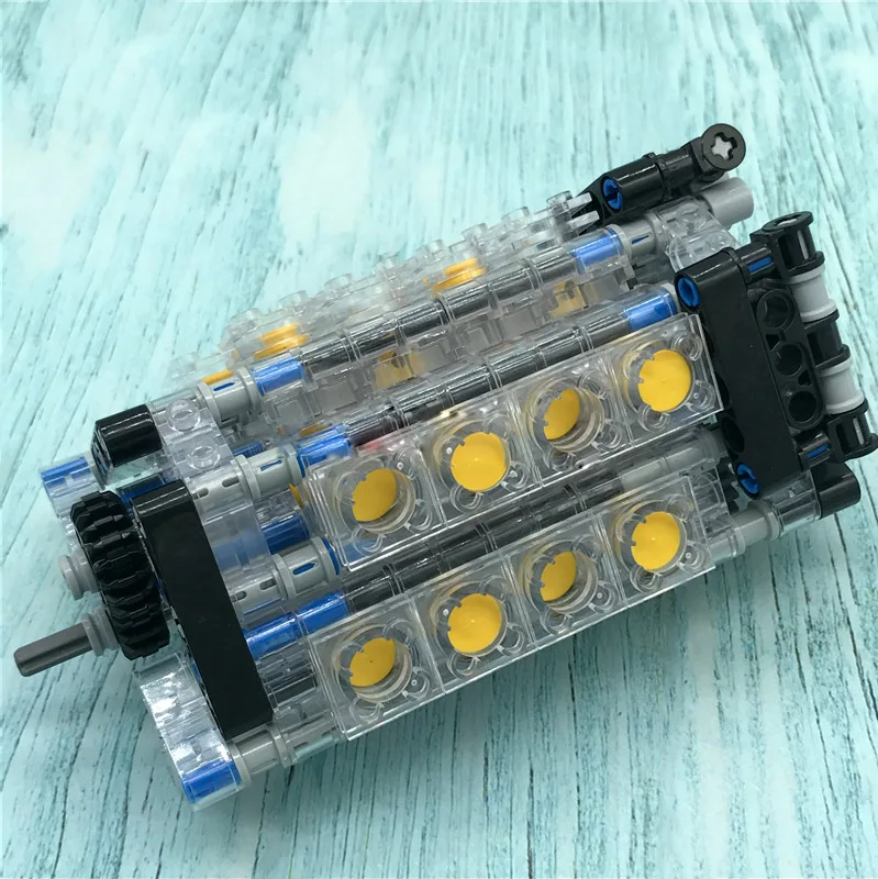 

W12 Engine Technology mechanical group engine V16 cylinder MOC Brick assembly model building blocks compatible with legoes