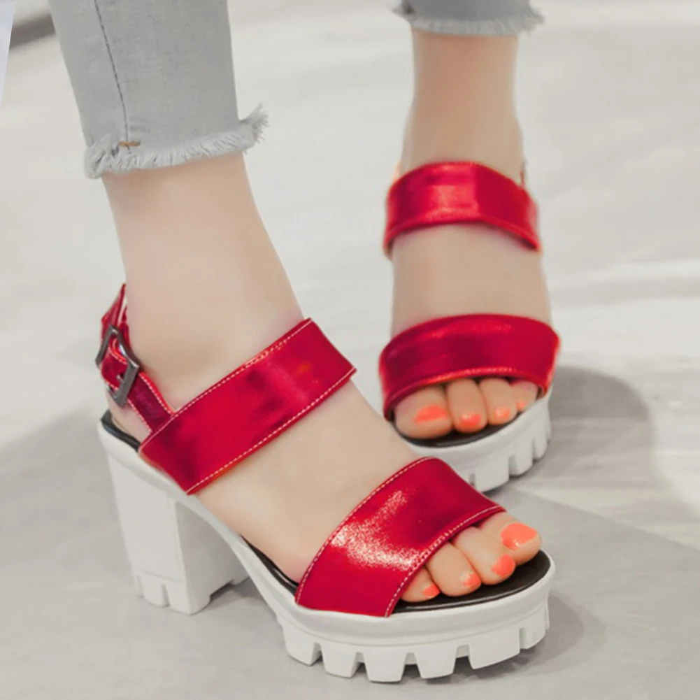 

2019 Fashion Platform High Heel Sandals Woman Summer Peep Toe Sandals Woman Party Shoes Women Large Size 34-43