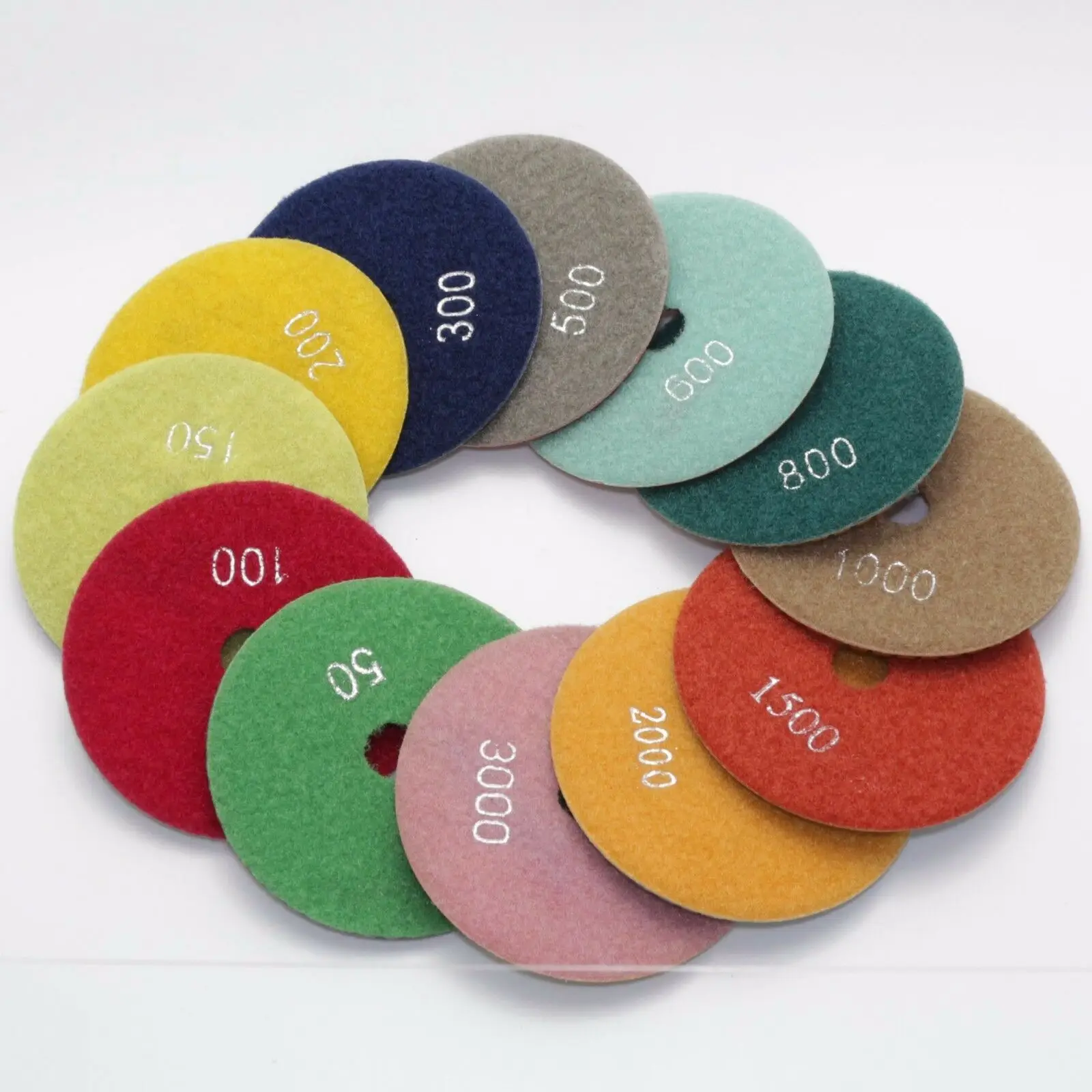 Wet Diamond Marble Granite Polishing Pad//Disc set 12+1