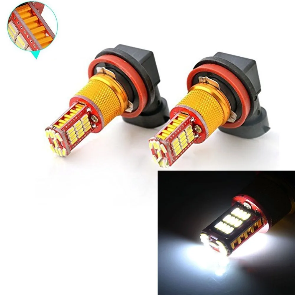 

2x H11 LED Xenon White 33-SMD Replacement Bulbs Fog Lights DRL Current Regulator for Lada Kalina