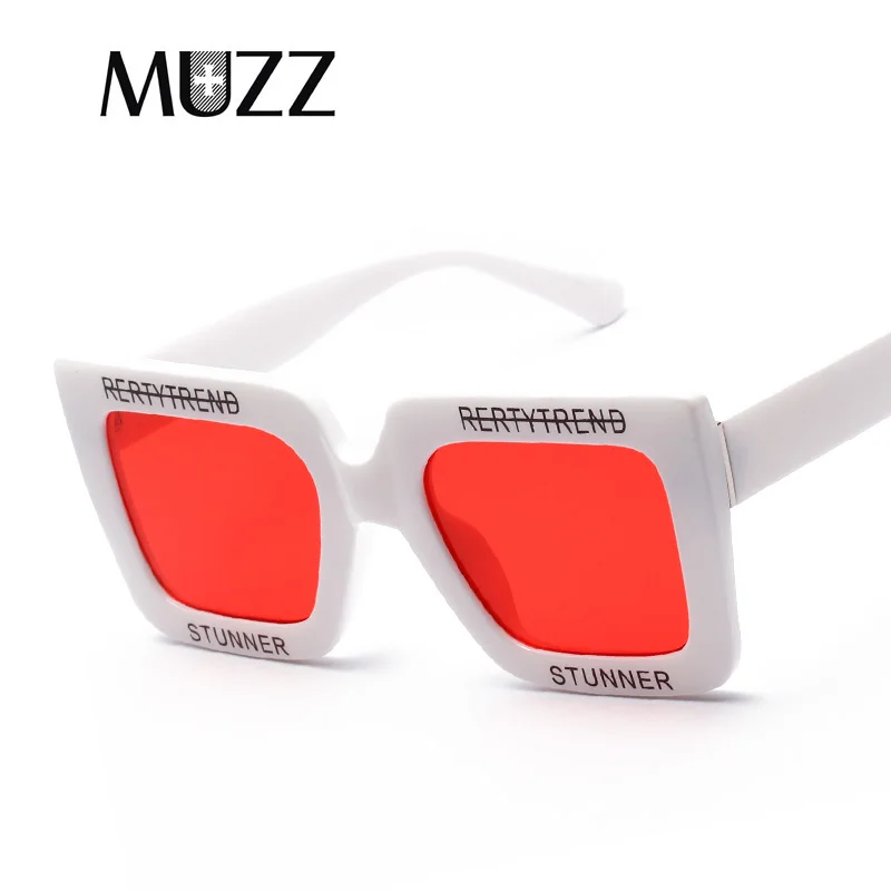 Женские солнцезащитные очки MUZZ большие квадратные с буквенным принтом UV400