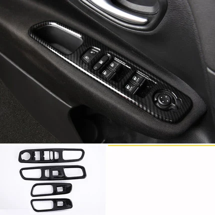 Внутренняя углеродная волоконная цветная ручка для рулевого колеса, накладка на панель, хромированный автомобильный Стайлинг для Jeep Renegade, аксессуары - Цвет: Цвет: желтый